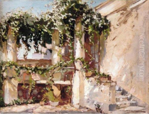 Veranda In Capri Oil Painting by Constantin Alexandr. Westchiloff