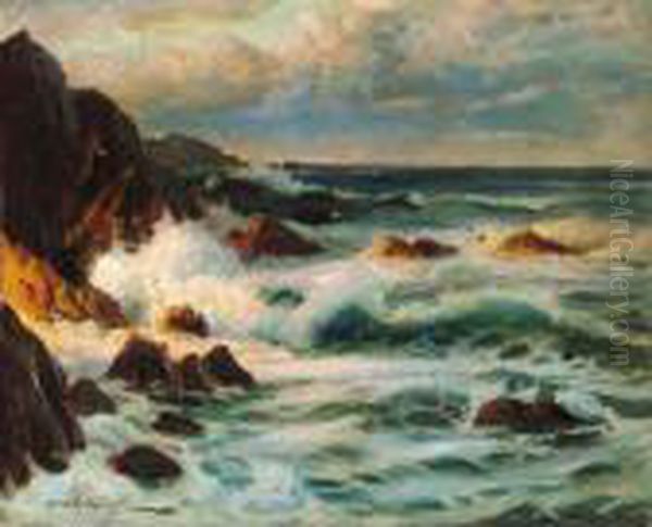 Coastal Scene Oil Painting by Constantin Alexandr. Westchiloff