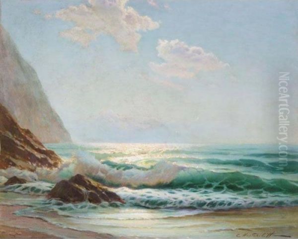 Waves On The Shore Oil Painting by Constantin Alexandr. Westchiloff