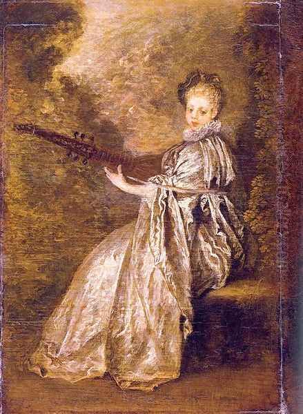 The Artful Girl 1717 Oil Painting by Jean-Antoine Watteau