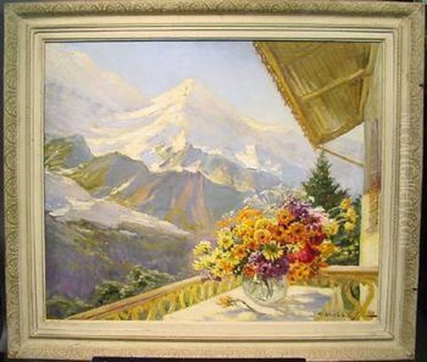 Alpine View Oil Painting by Constantin Alexandr. Westchiloff