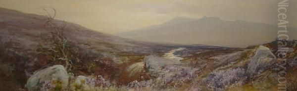 A Moorland Landscape Oil Painting by John White