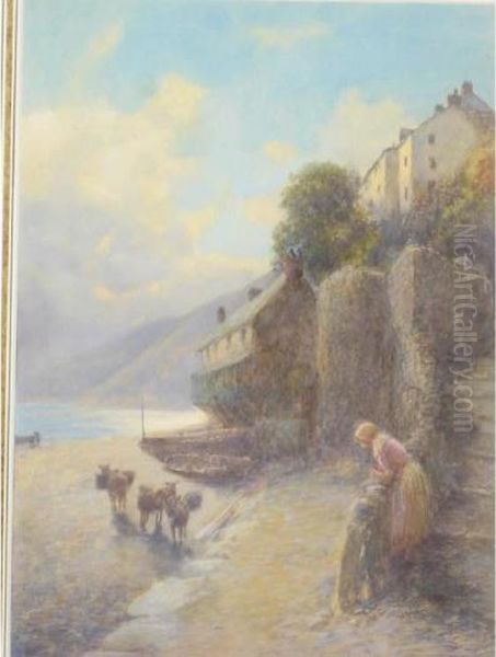 At Clovelly Oil Painting by John White