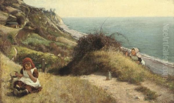 Blackberry Picking, Branscombe, Devon Oil Painting by John White