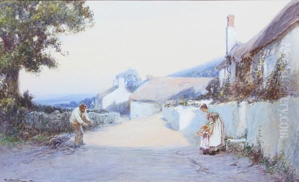 Learning To Walk, Porlock Oil Painting by John White