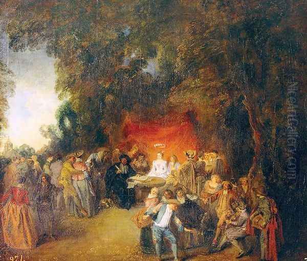 The Marriage Contract 1713 Oil Painting by Jean-Antoine Watteau