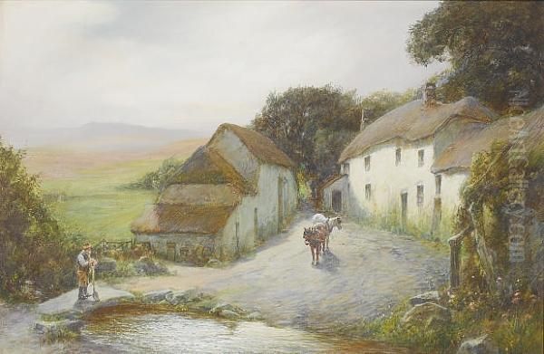 Moorland Farm, Dartmoor Oil Painting by John White