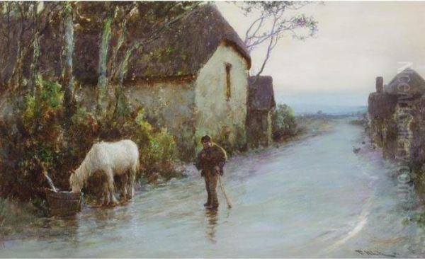 A Lane In Devon Oil Painting by John White