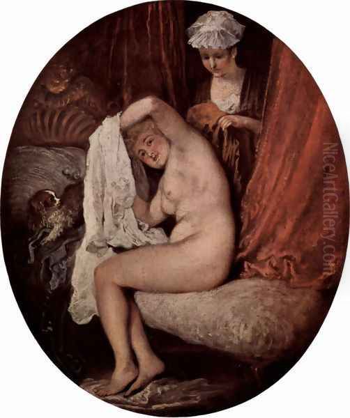 La toilette Oil Painting by Jean-Antoine Watteau