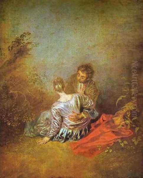 Le Faux Pas Oil Painting by Jean-Antoine Watteau