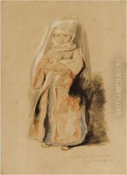 Portrait Of The Infant Daughter Of Admiral Walker, Commander Of The Turkish Fleet Oil Painting by Sir David Wilkie