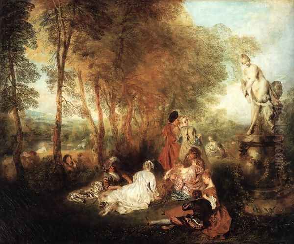 The Festival of Love c. 1717 Oil Painting by Jean-Antoine Watteau