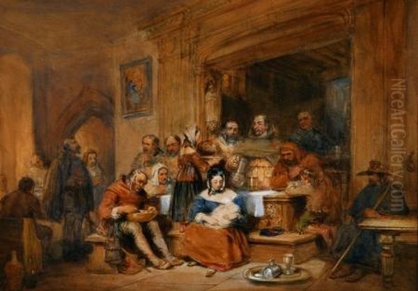 Interior Oil Painting by Sir David Wilkie