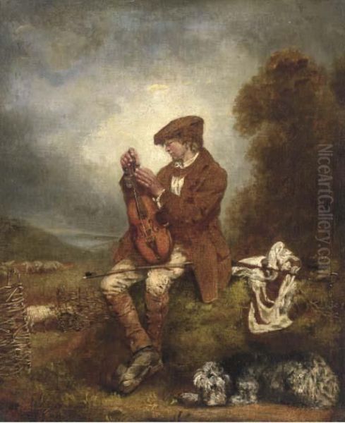 The Young Fiddler Oil Painting by Sir David Wilkie