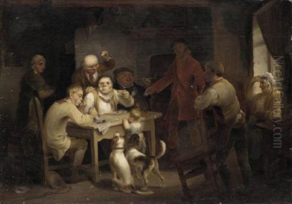 The Animated Tavern Oil Painting by Sir David Wilkie