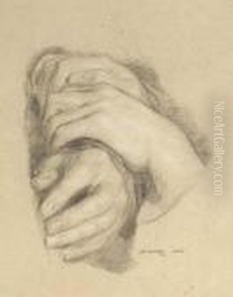 Study Of Hands For 'spanish Monks' Oil Painting by Sir David Wilkie