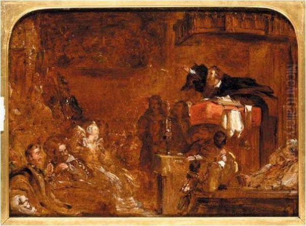 John Knox Preaching To Mary Queen Of Scots Oil Painting by Sir David Wilkie