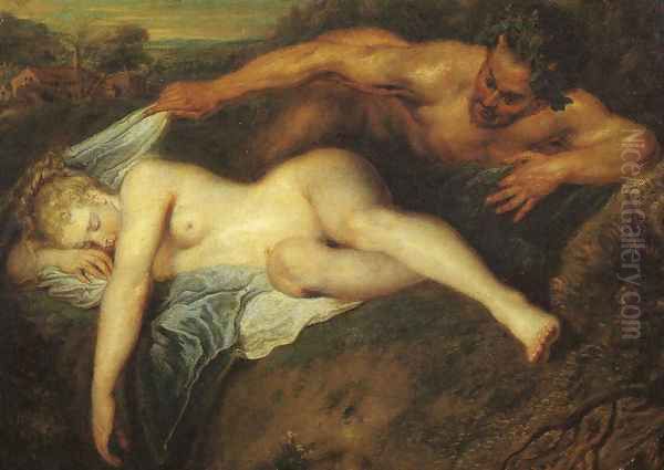 Jupiter und Antiope (detail 2) Oil Painting by Jean-Antoine Watteau