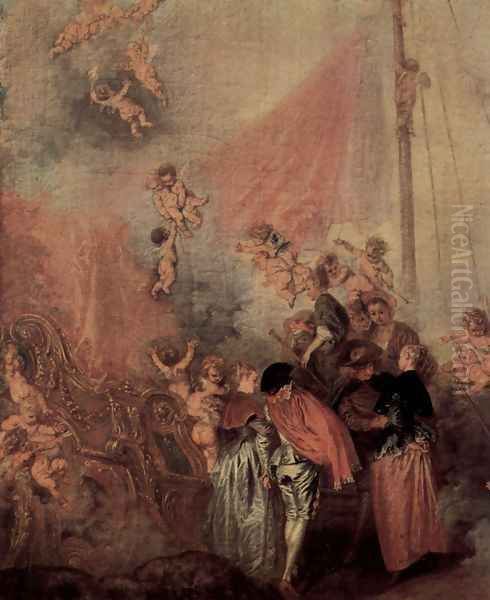 The Embarkation of Cythera (detail 5) Oil Painting by Jean-Antoine Watteau