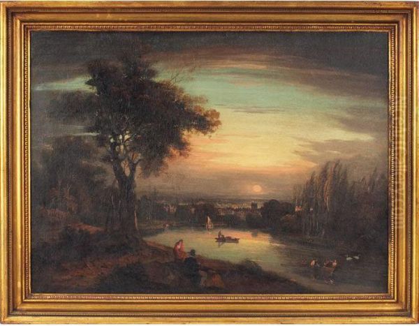 View Of Derby Oil Painting by Josepf Wright Of Derby