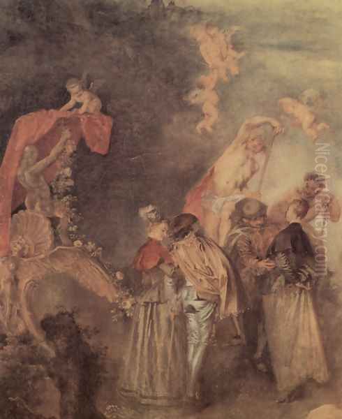 The Embarkation of Cythera (detail 6) Oil Painting by Jean-Antoine Watteau