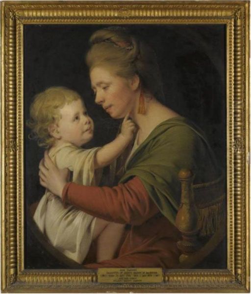 Portrait Of Jane Darwin (1746-1835) And Her Son William Brown Darwin (1774-1841) Oil Painting by Josepf Wright Of Derby