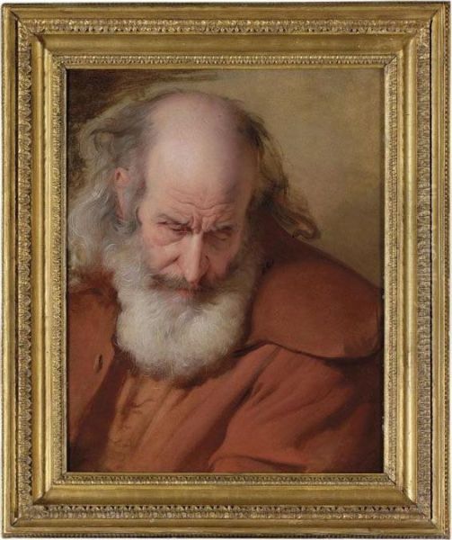 Study Of The Head Of John 
Stavely, For The Old Man Grieving Overhis Ass, From Laurence Sterne's A 
Sentimental Journey Oil Painting by Josepf Wright Of Derby