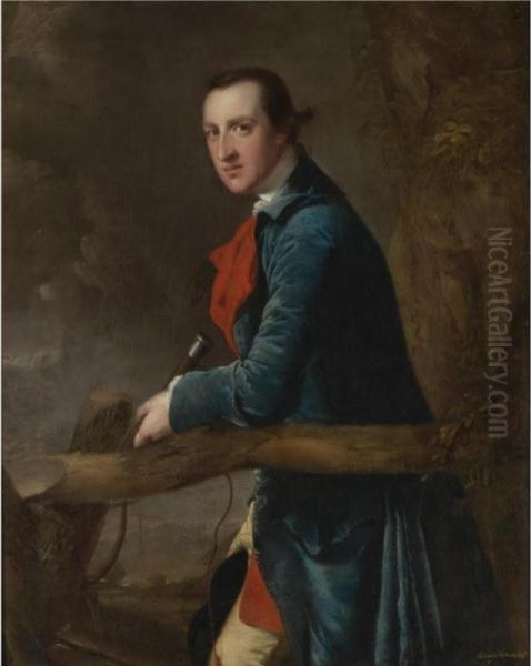 Portrait Of Launcelot Rolleston (1737-1802) Of Watnall Hall Oil Painting by Josepf Wright Of Derby