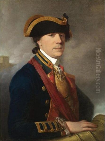 Portrait Of An Officer Oil Painting by Josepf Wright Of Derby