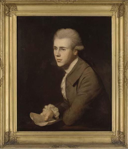 Portrait Of A Young Man Oil Painting by Josepf Wright Of Derby