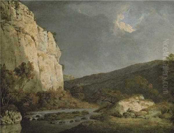 View Of Chee Tor Oil Painting by Josepf Wright Of Derby