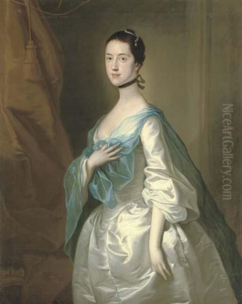 Portrait Of A Lady Oil Painting by Josepf Wright Of Derby