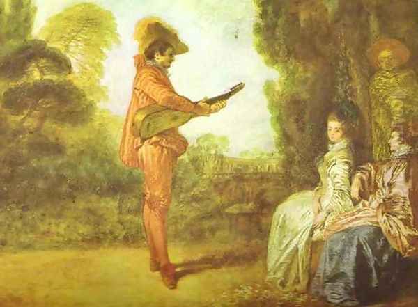 The Seducer Oil Painting by Jean-Antoine Watteau