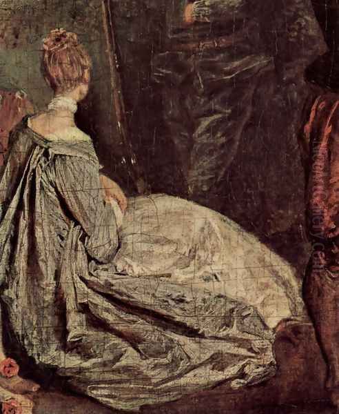 Rendez-vous de chasse (detail 2) Oil Painting by Jean-Antoine Watteau