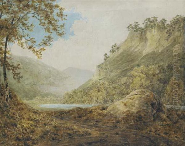 The River Derwent, Near Matlock, Derbyshire Oil Painting by Josepf Wright Of Derby