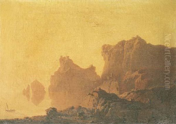 The Gulf Of Salerno Oil Painting by Josepf Wright Of Derby