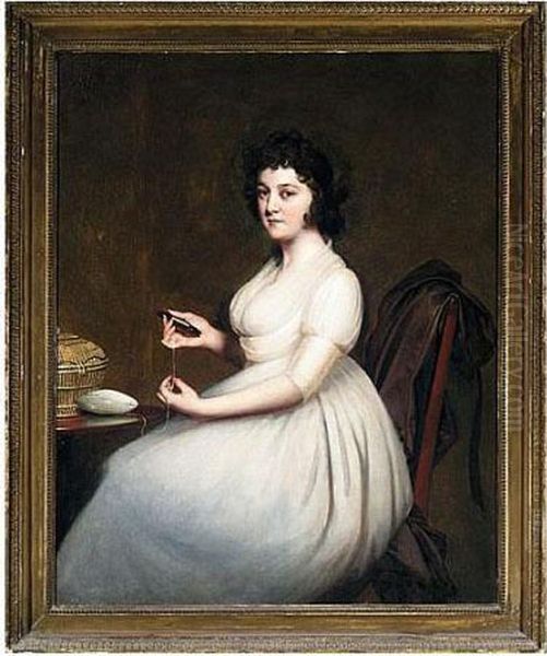 Portrait Of Mrs Abney Oil Painting by Josepf Wright Of Derby