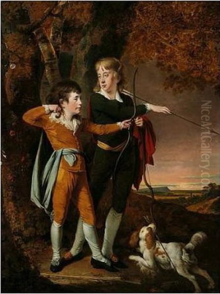 The Boy Archers Oil Painting by Josepf Wright Of Derby