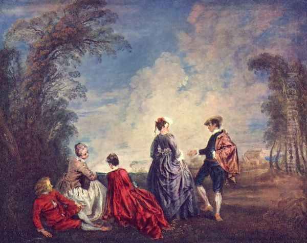 The verlegene request Oil Painting by Jean-Antoine Watteau