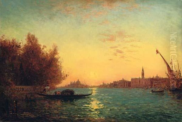 Venise, Grand Canal Oil Painting by Felix Ziem