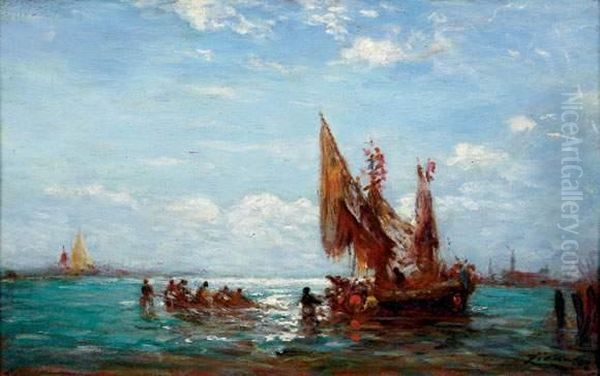 L'embarquement Oil Painting by Felix Ziem