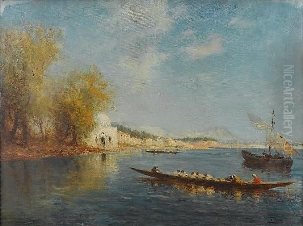 The Banks Of The Bosphorus Oil Painting by Felix Ziem