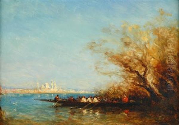 Lagune, Caique, Constantinople Oil Painting by Felix Ziem