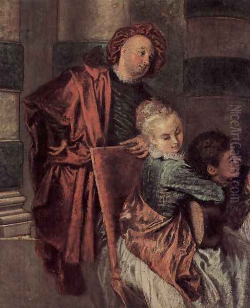 Les Charmes de la vie (detail) Oil Painting by Jean-Antoine Watteau