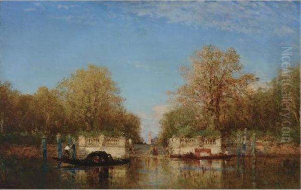 Les Jardins Francais Oil Painting by Felix Ziem