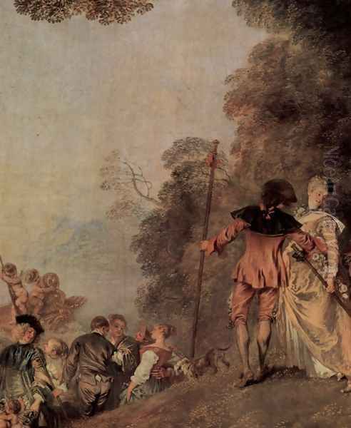 The Embarkation of Cythera (detail 2) Oil Painting by Jean-Antoine Watteau