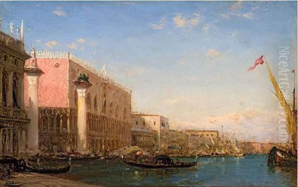 Venise, Le Palais Des Doges. Oil Painting by Felix Ziem