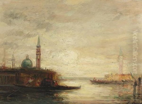 Abendstimmung Uber Venedig. Oil Painting by Felix Ziem