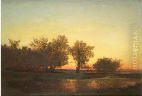 Paysage Au Crepuscule Oil Painting by Felix Ziem