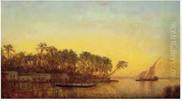 Bord Du Nil Au Crepuscule Oil Painting by Felix Ziem